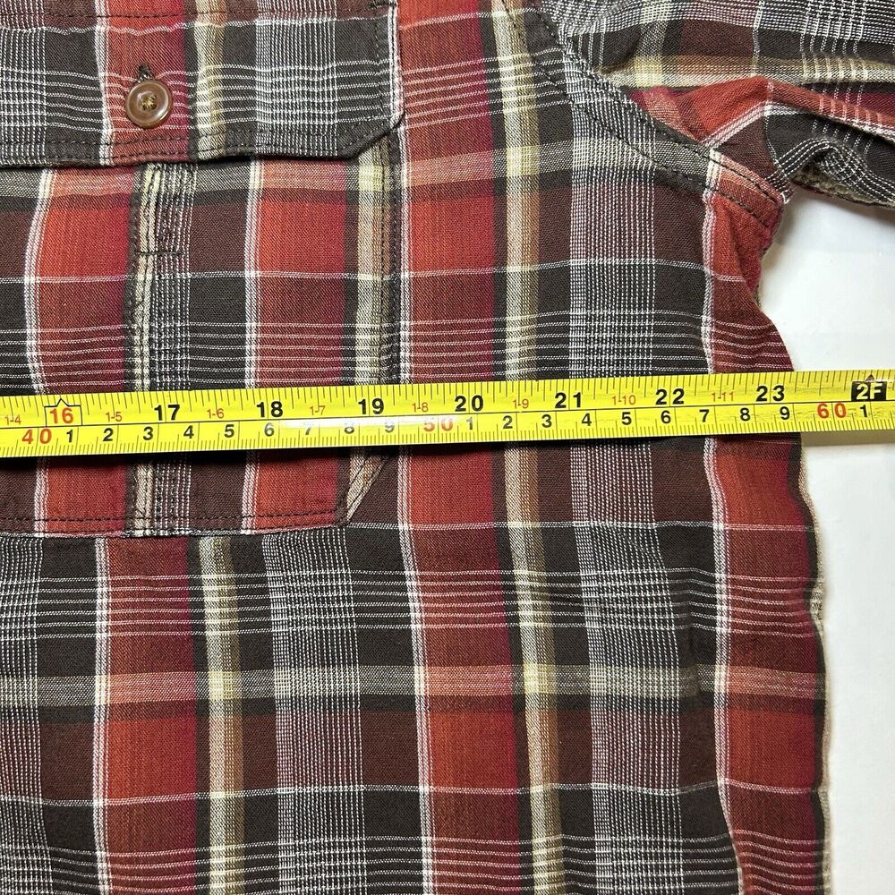 Outdoor Life Flannel Plaid Long Sleeve Men's Size Large Red White Brown Black - Picture 3 of 7
